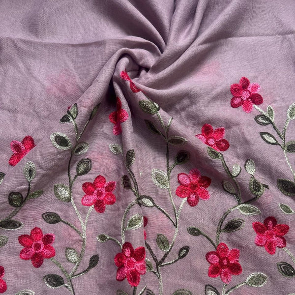 FLORAL EMBROIDERED LAWN HIJABS-LAVENDER