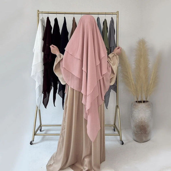 THREE LAYER KHIMAR - TEA PINK