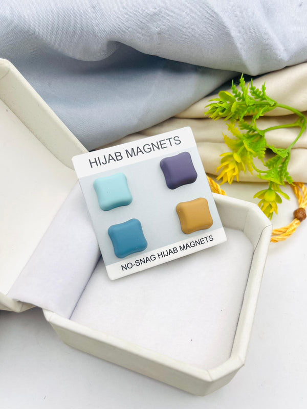 Pack of 4 hijab Magnetic pins - Square (Classic)