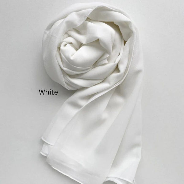 Plain Georgette - White