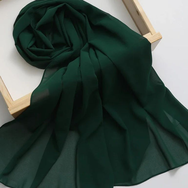 Plain Georgette - Bottle Green