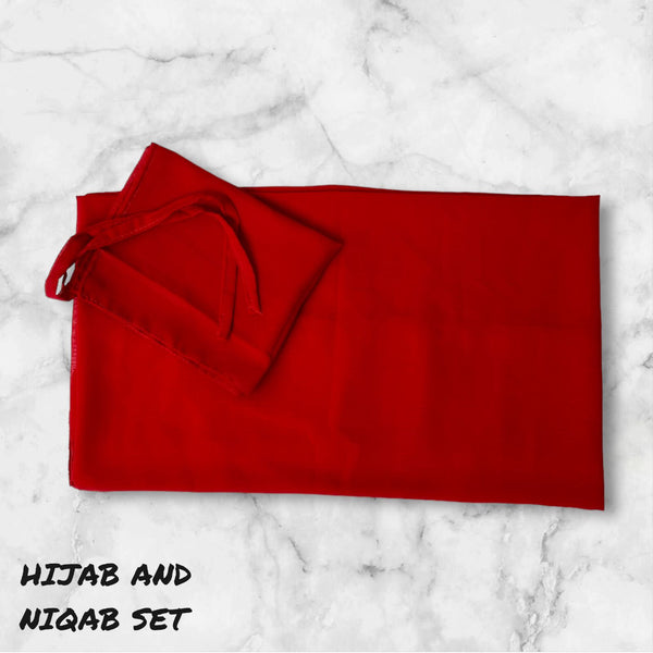 Hijab Niqab Set - Red