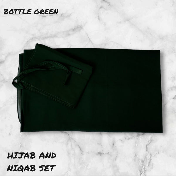 Hijab Niqab Set - Bottle Green